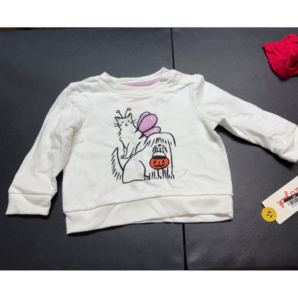 Girl's 6-9 months Halloween Sweatshirt Ghost dog & Fairy Cat - NWT Cat & Jack